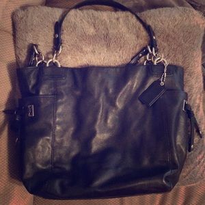 Black leather Coach purse